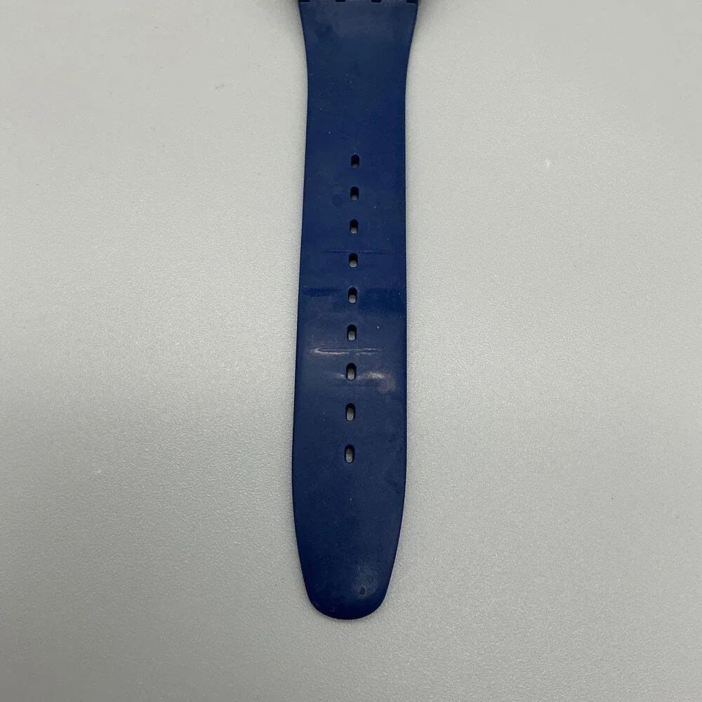 Swatch BlueSounds Mens Watch 41mm SUON127 Blue White Dial Swiss New Battery